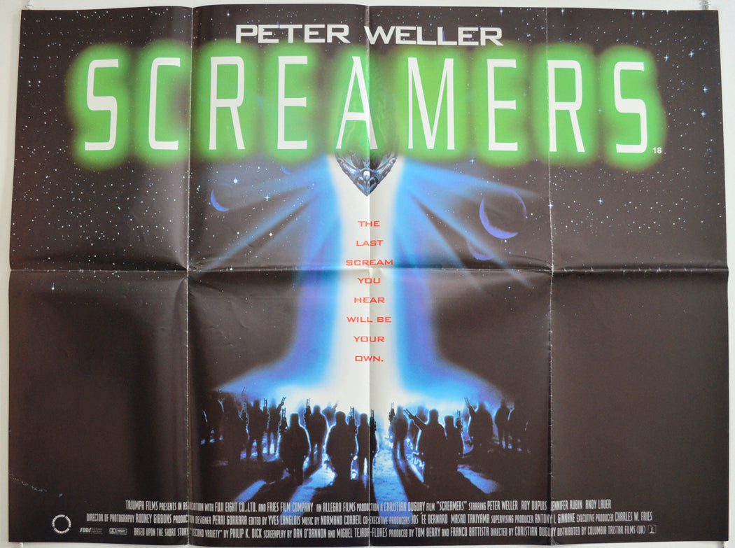 Screamers Original British Quad Poster - Film Poster - Movie Poster