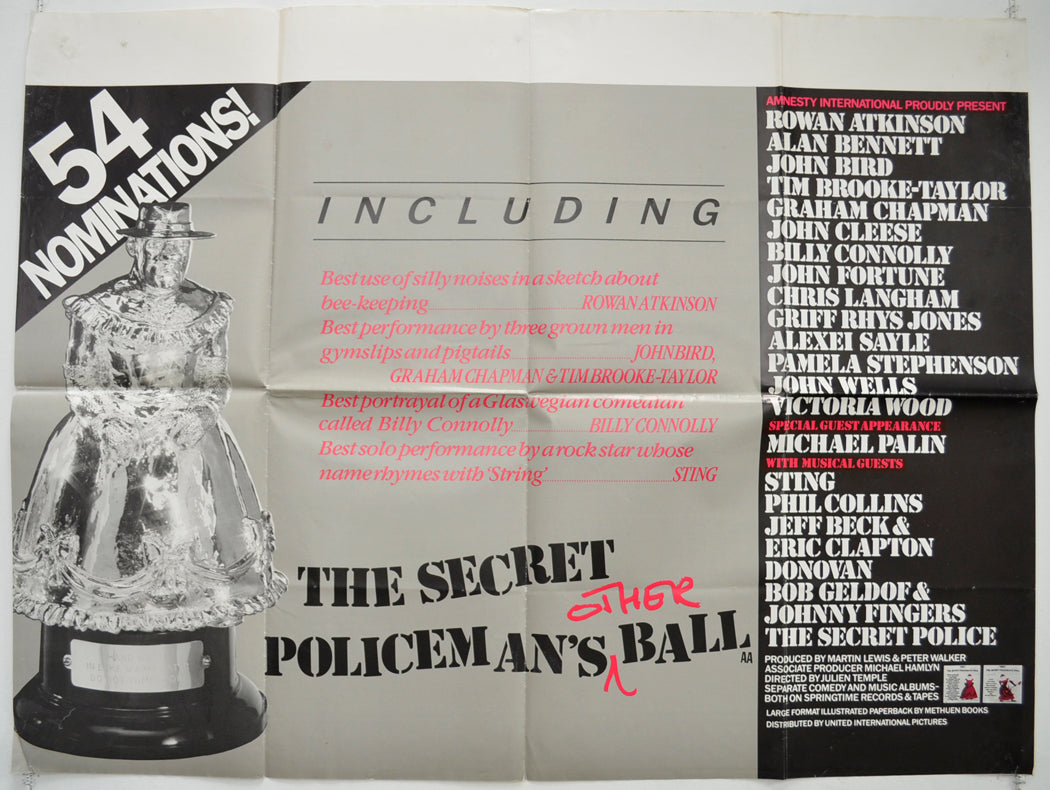 The Secret Policeman's Other Ball Original British Quad Poster - Film Poster - Movie Poster
