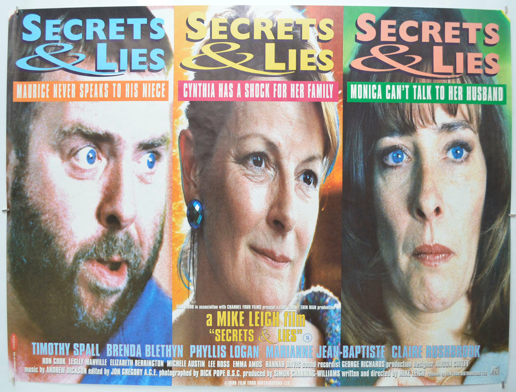 Secrets And Lies Original Quad Poster - Film Poster - Movie Poster