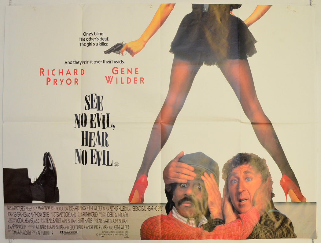 See No Evil Hear No Evil Original Quad Poster - Film Poster - Movie Poster