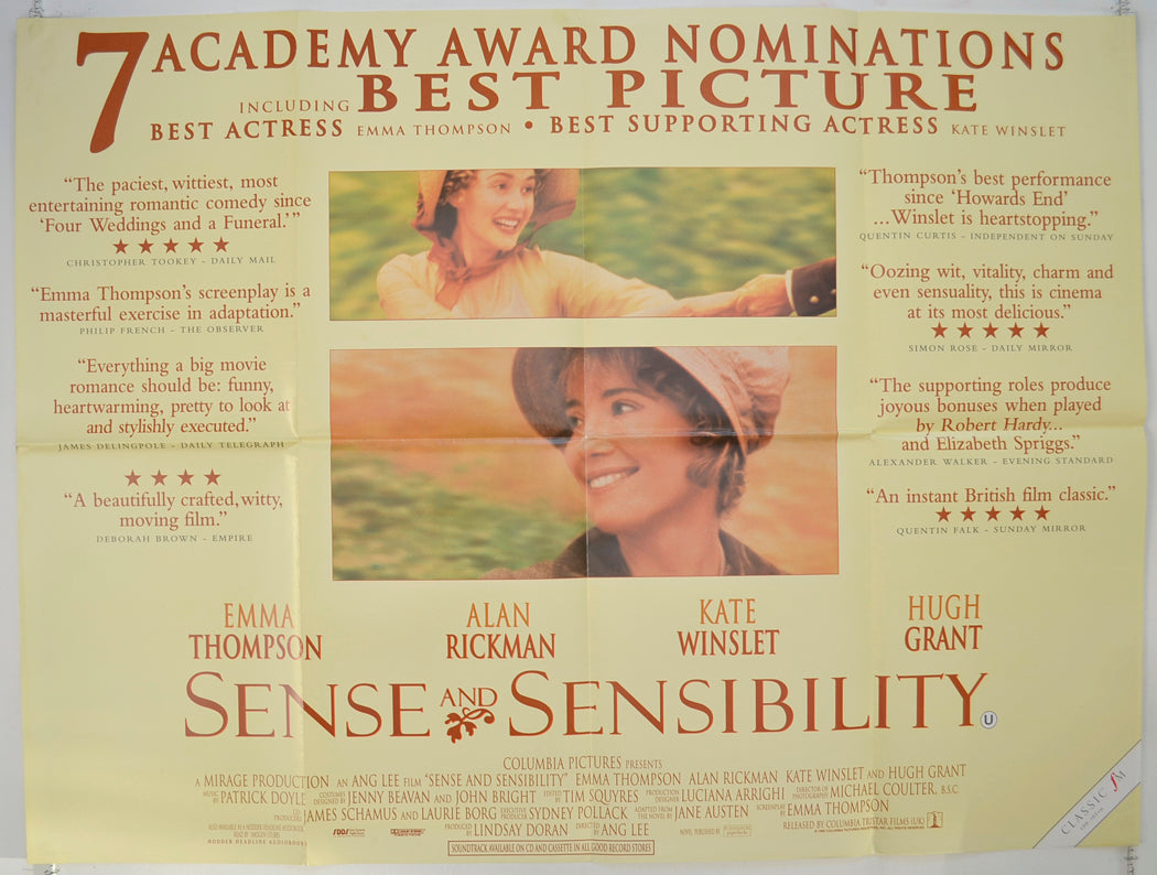 Sense And Sensibility Original Quad Poster - Film Poster - Movie Poster