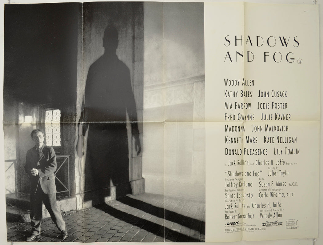 Shadows And Fog Original Quad Poster - Film Poster - Movie Poster