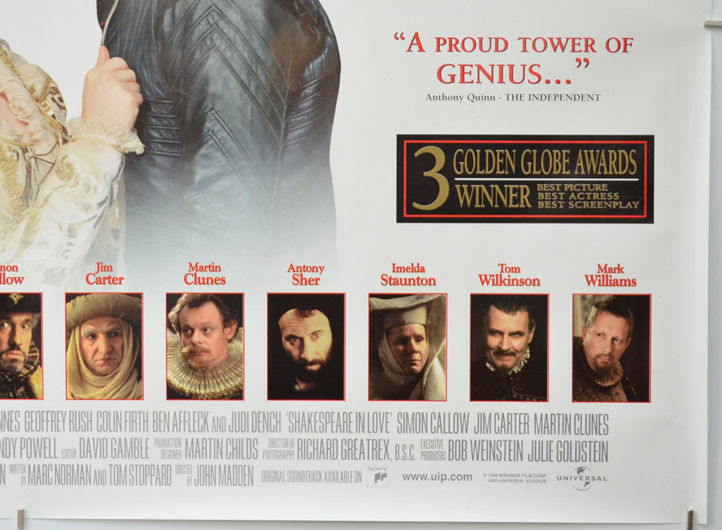 SHAKESPEARE IN LOVE (Bottom Right) Cinema Quad Movie Poster