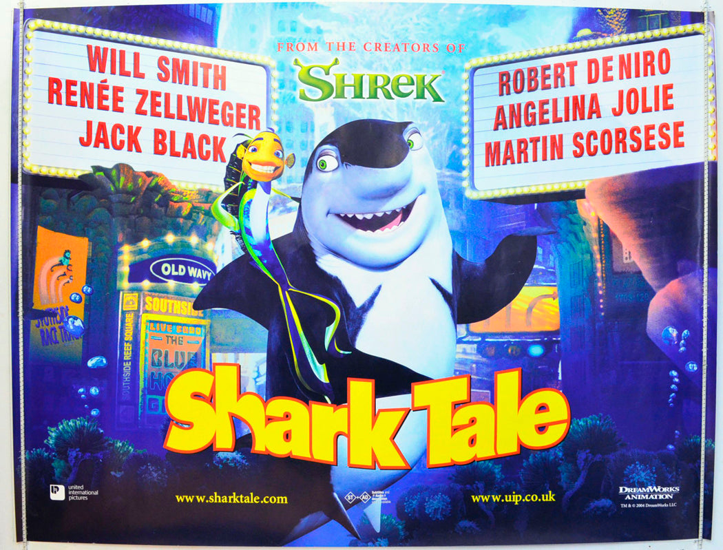 Shark Tale (Teaser / Advance Version) Original British Quad Poster - Film Poster - Movie Poster