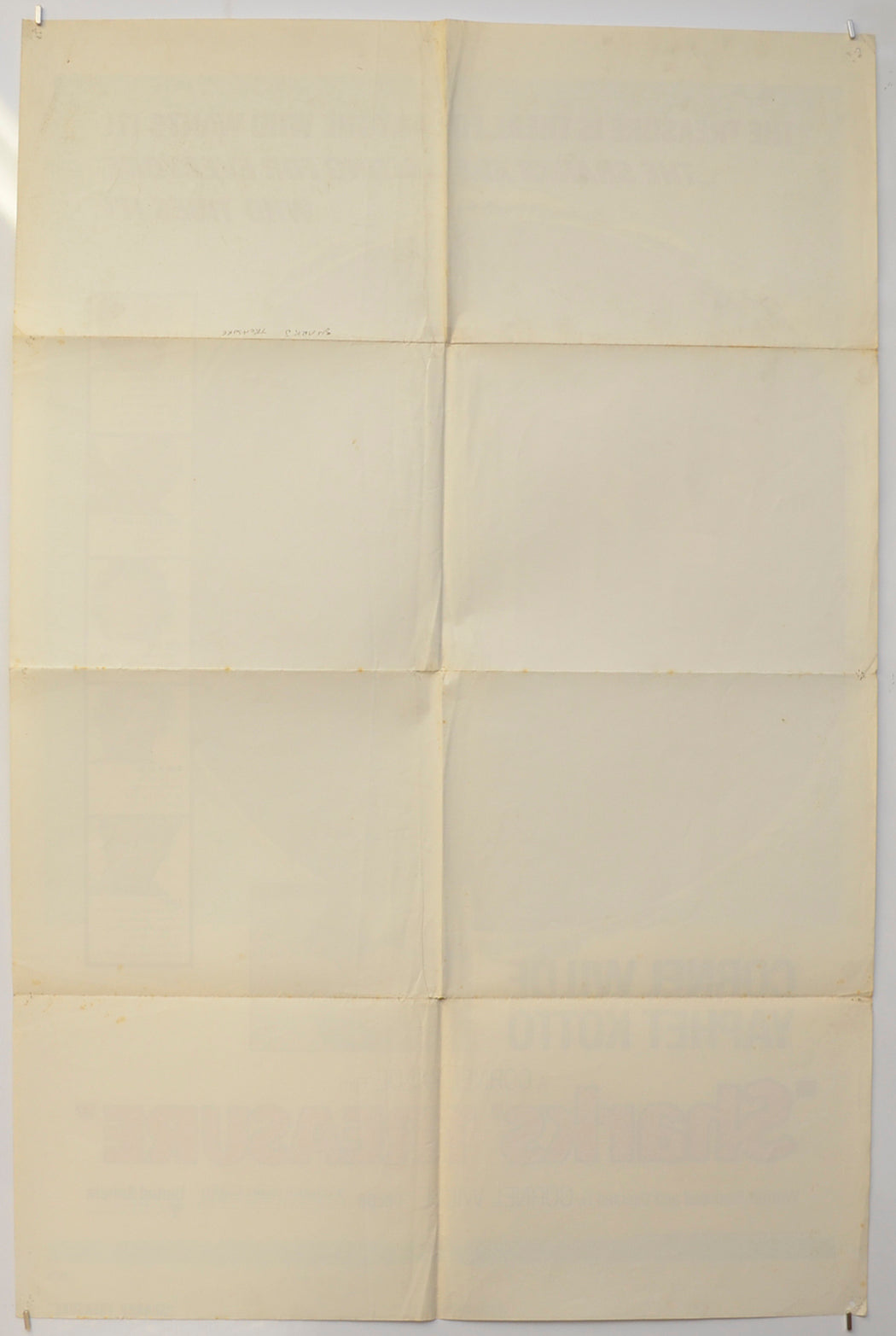 SHARK’S TREASURE (Back) Cinema One Sheet Movie Poster