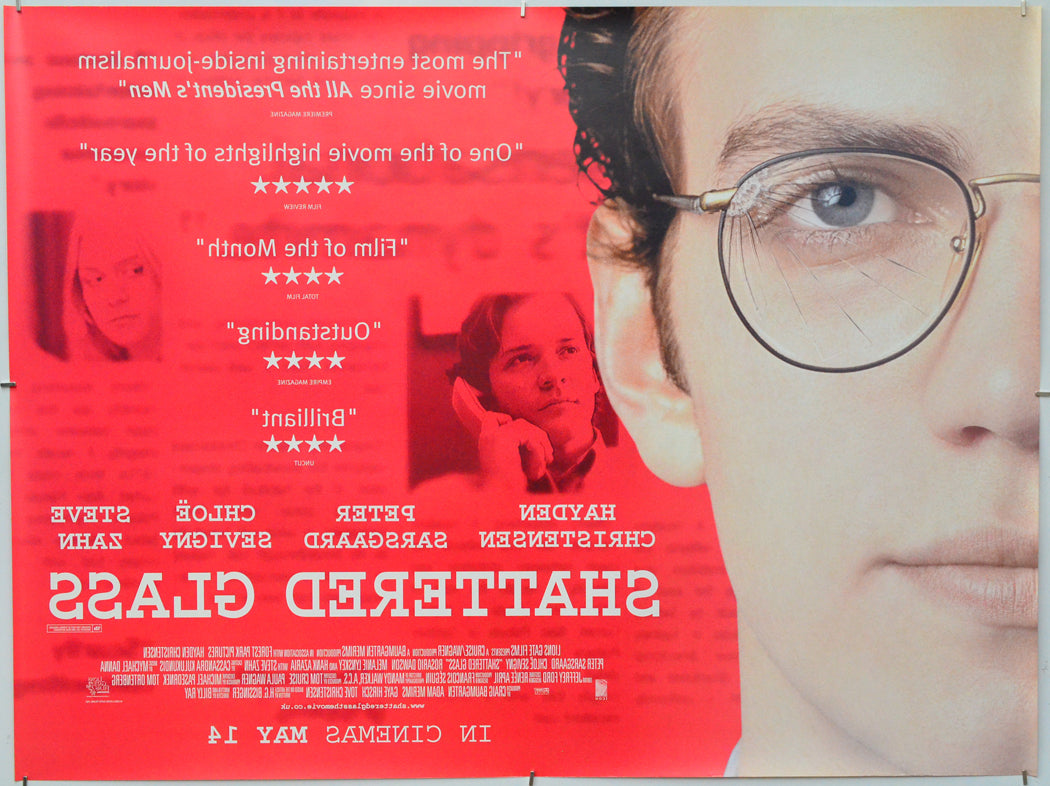 Shattered Glass (Back) Cinema Quad Movie Poster