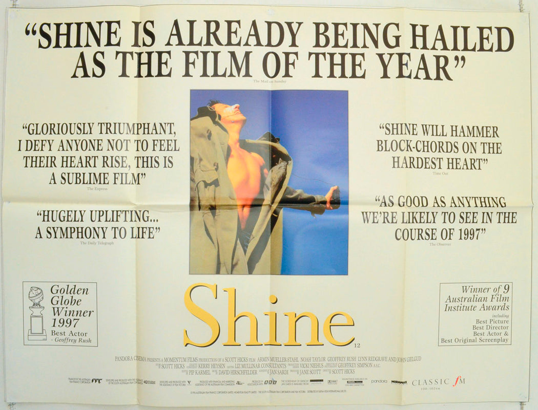 Shine (Quotes Version) Original British Quad Poster - Film Poster - Movie Poster
