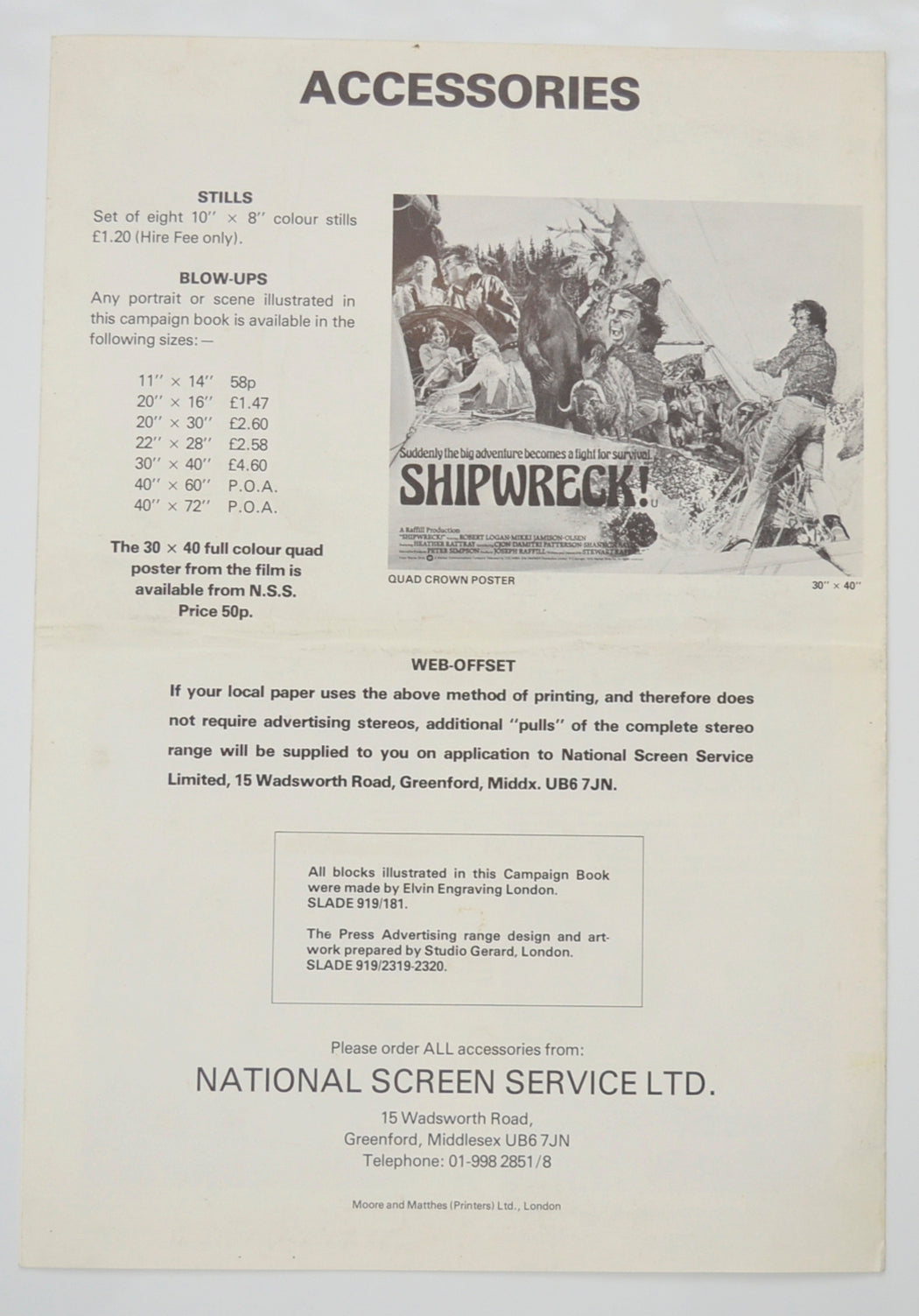 SHIPWRECK Cinema Exhibitors Campaign Pressbook - BACK
