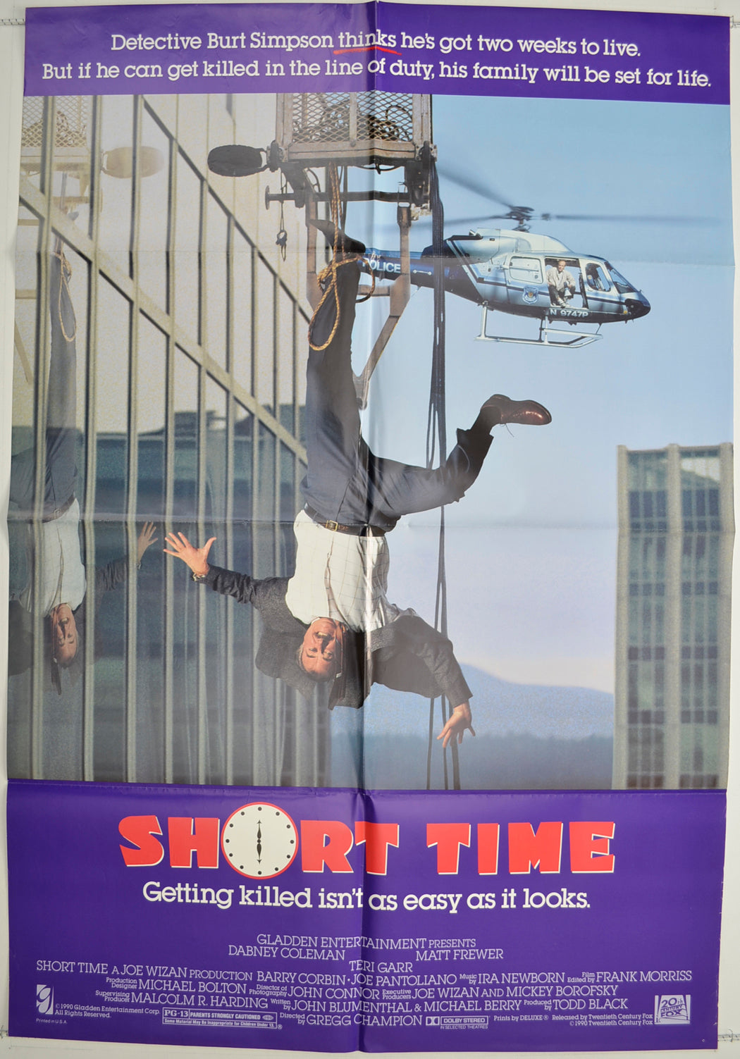 Short Time Original One Sheet Poster - Film Poster - Movie Poster