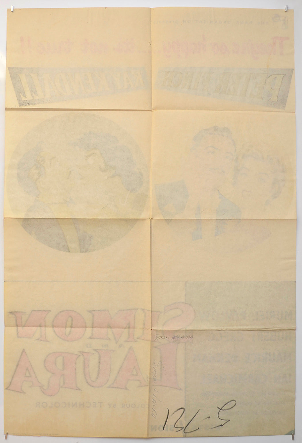 SIMON AND LAURA (Back) Cinema One Sheet Movie Poster