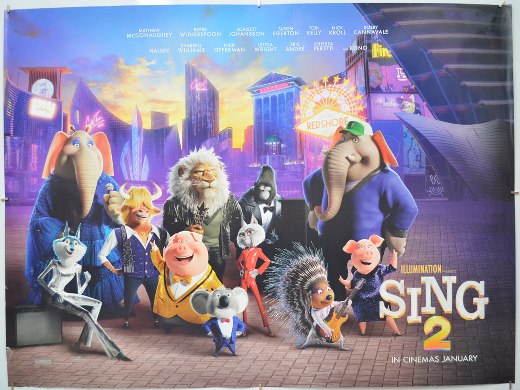 Sing 2 Original Quad Poster Film Poster Movie Poster Pastposters sing-2-original-quad-poster-film-poster-movie-poster-pastposters