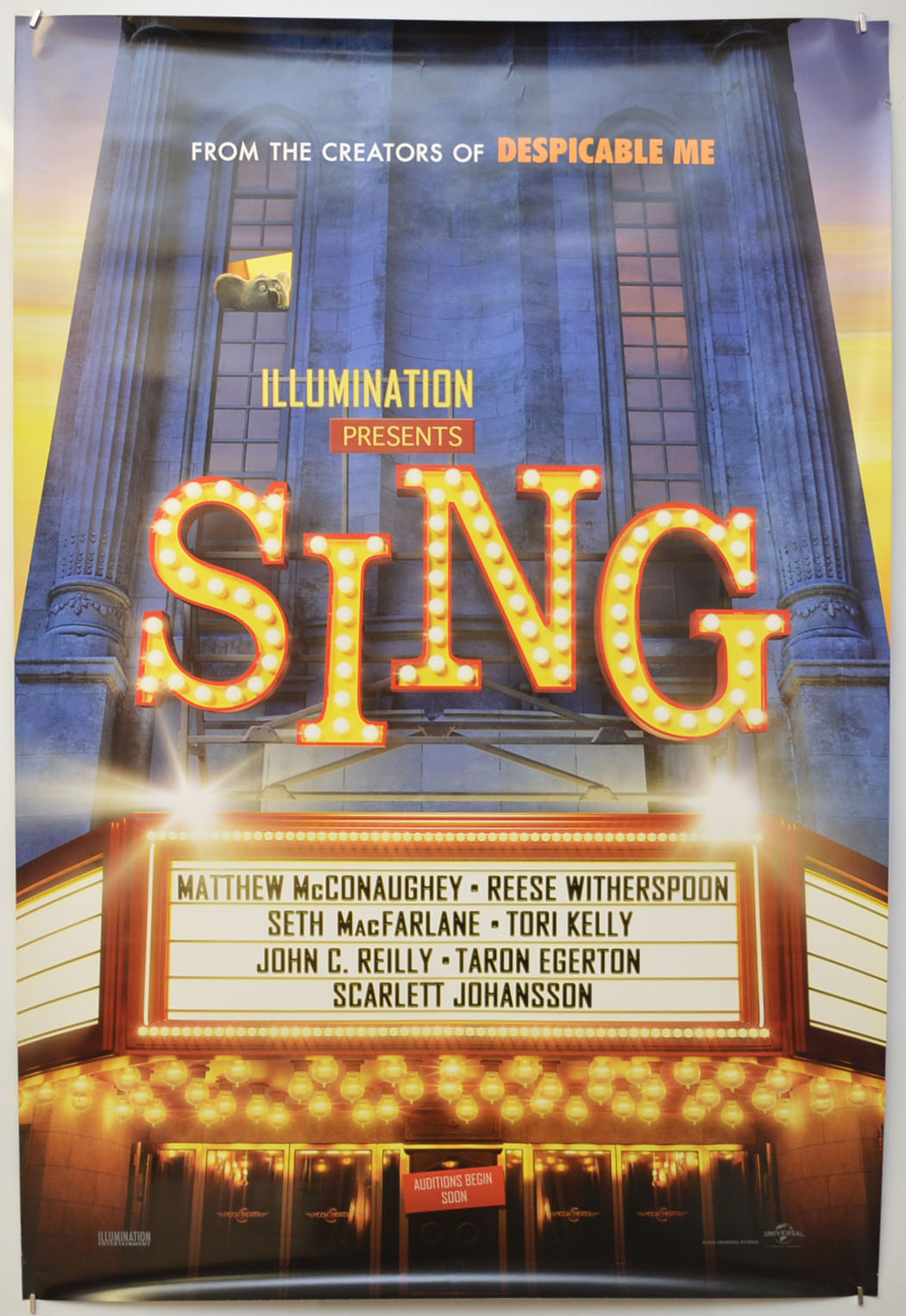 Sing (Teaser / Advance Version) Original One Sheet Poster - Film Poster - Movie Poster