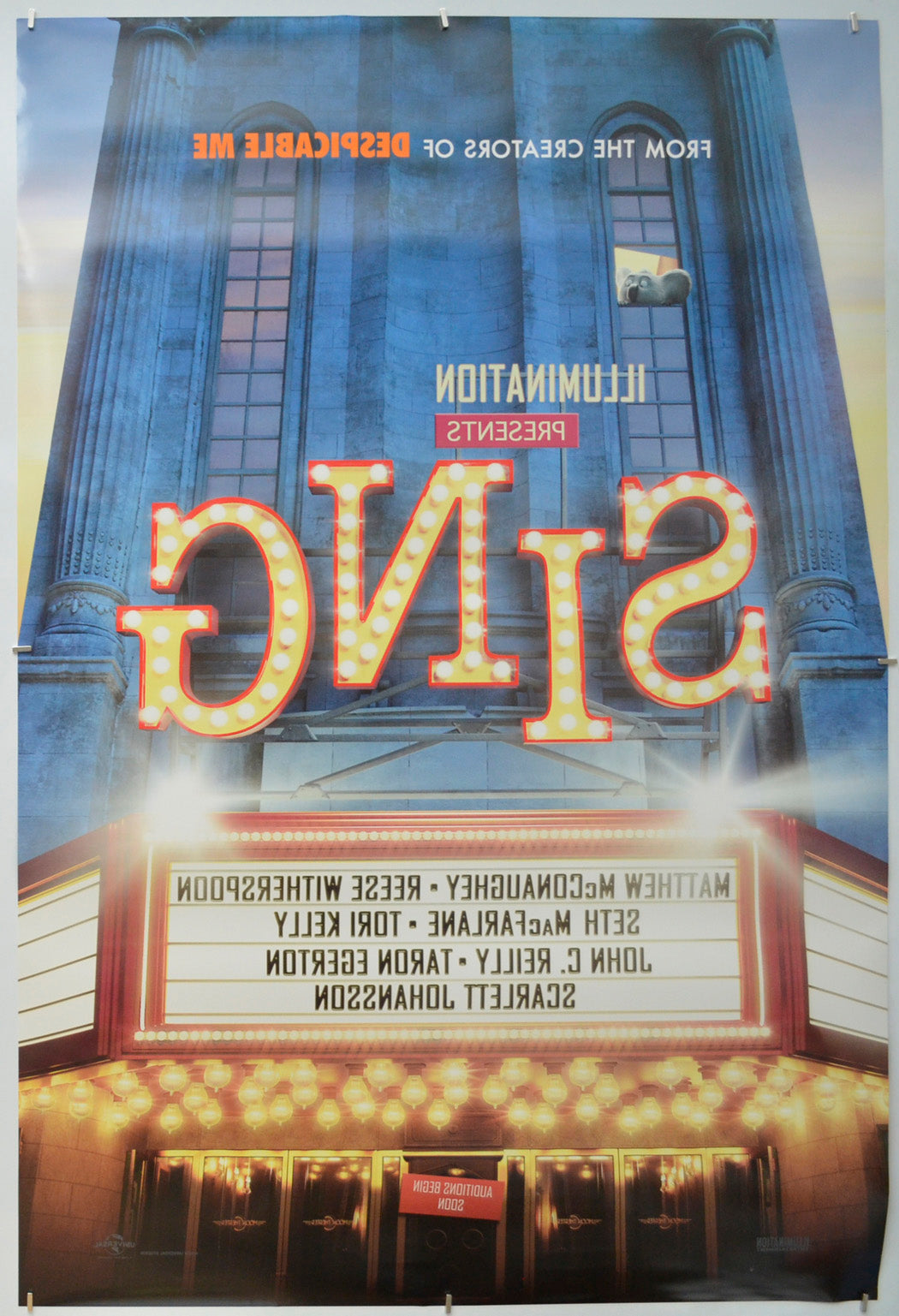 Sing (Back) Cinema One Sheet Movie Poster