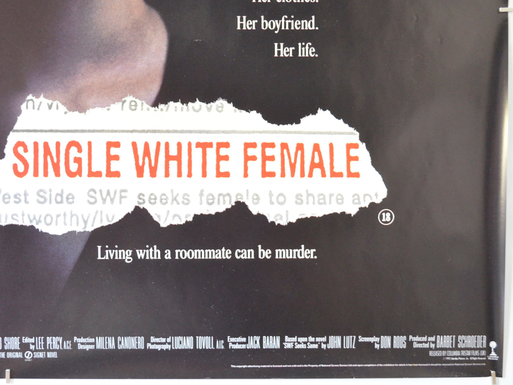 SINGLE WHITE FEMALE (Bottom Right) Cinema Quad Movie Poster