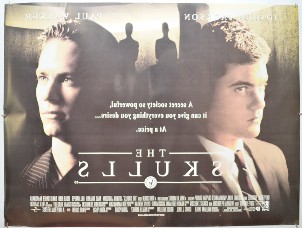 THE SKULLS (Back) Cinema Quad Movie Poster