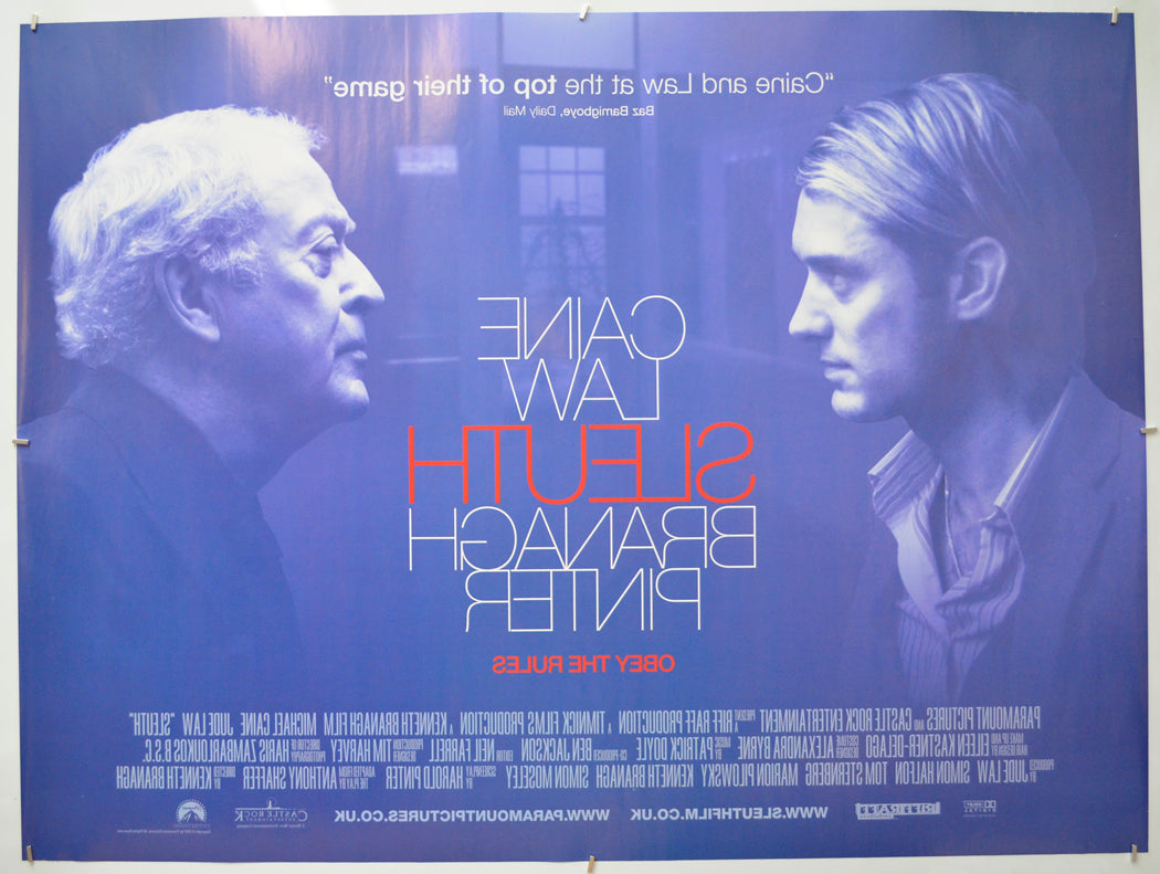 SLEUTH (Back) Cinema Quad Movie Poster