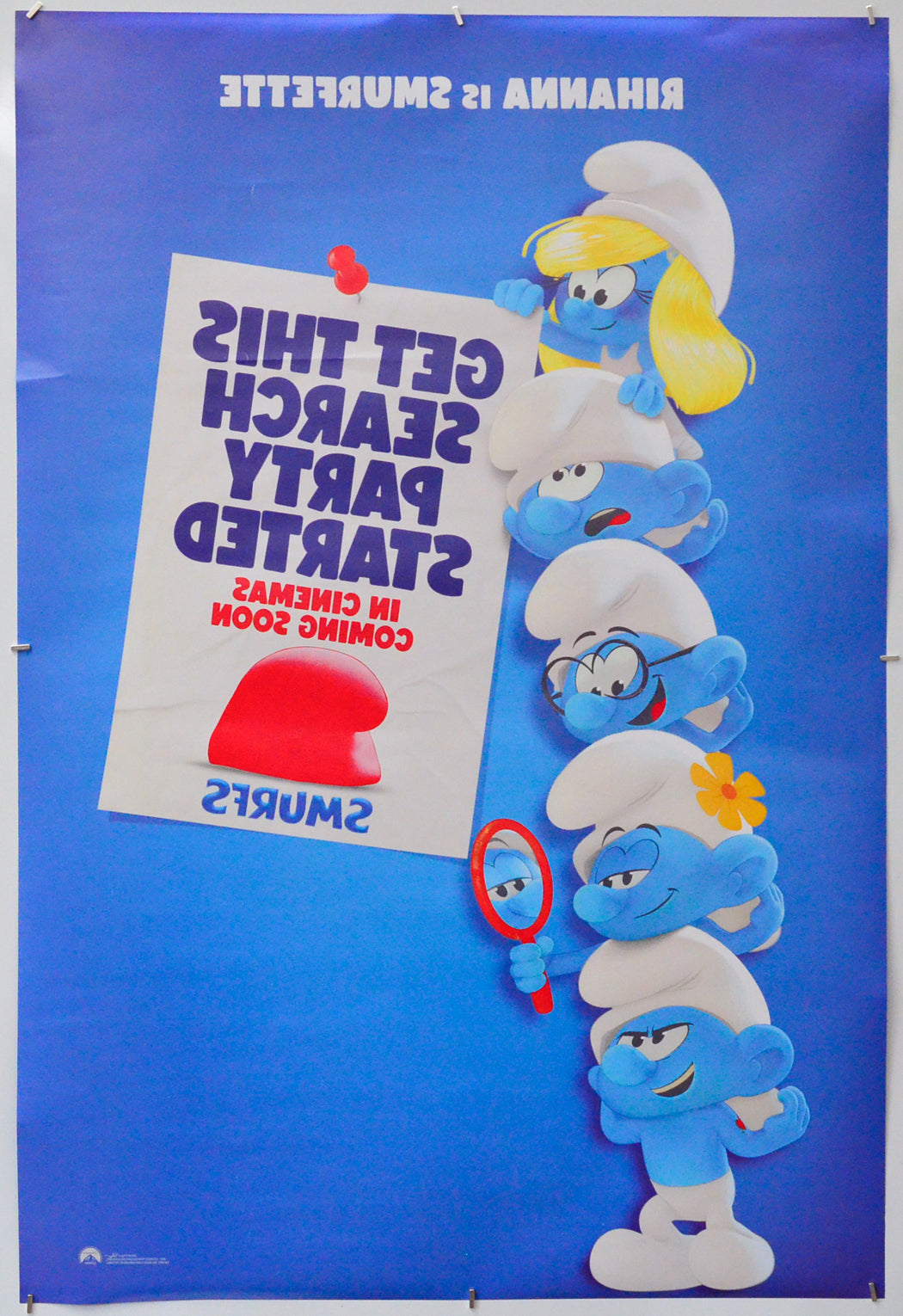 Smurfs (Back) Cinema One Sheet Movie Poster