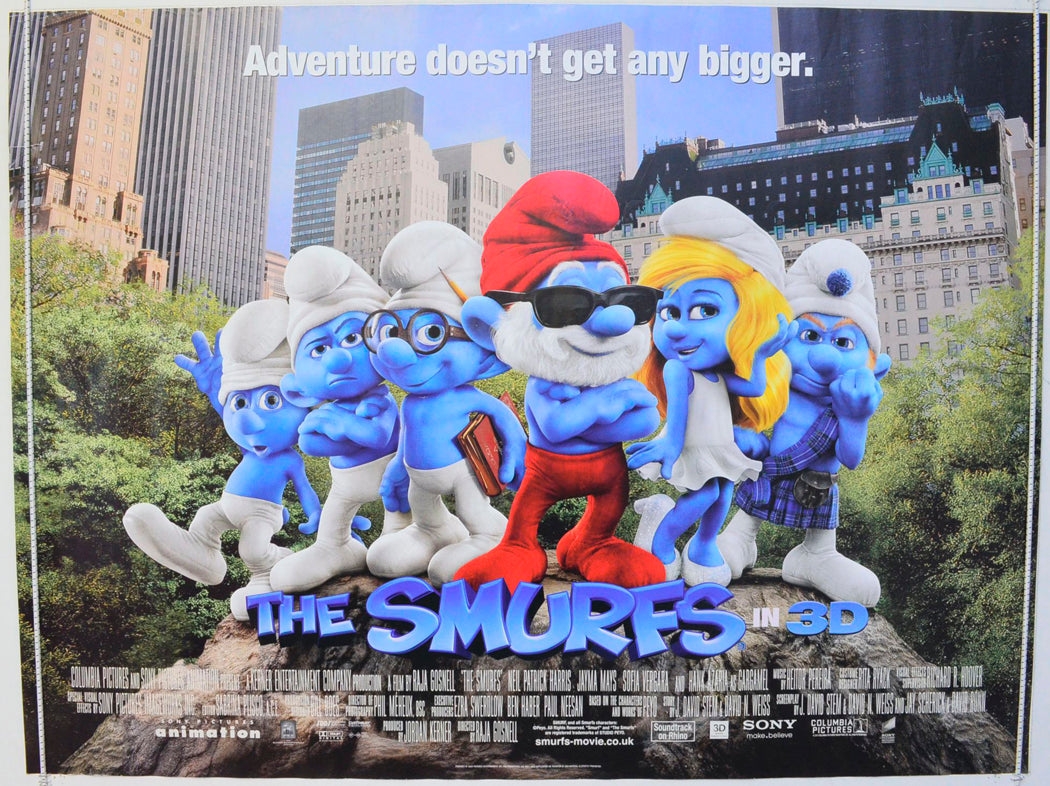 The Smurfs Original British Quad Poster - Film Poster - Movie Poster