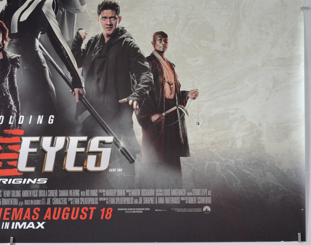 SNAKE EYES: G.I. JOE ORIGINS (Bottom Right) Cinema Quad Movie Poster