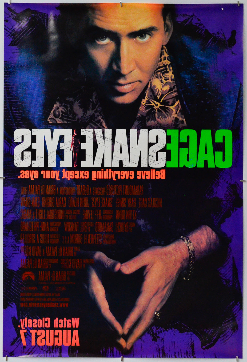 Snake Eyes (Back) Cinema One Sheet Movie Poster