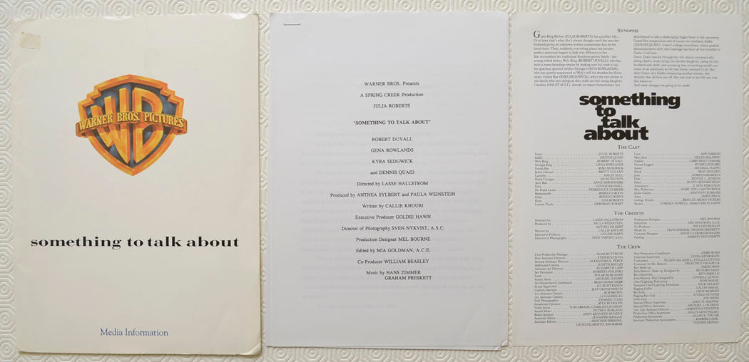SOMETHING TO TALK ABOUT Original Cinema Press Kit