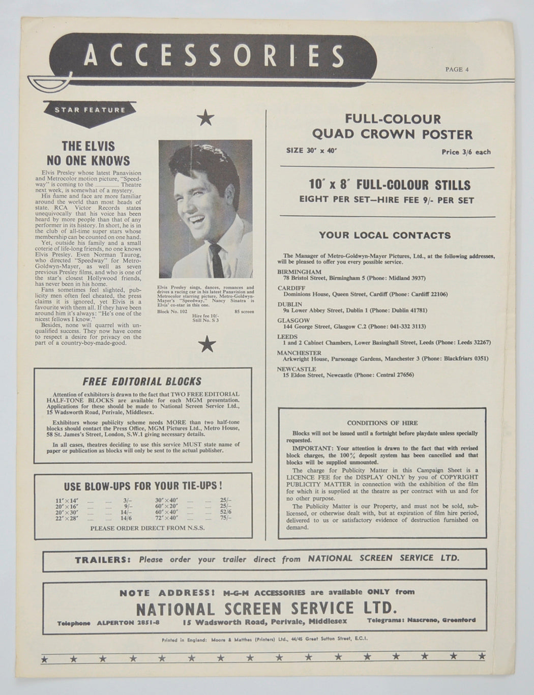 SPEEDWAY Cinema Exhibitors Campaign Pressbook - BACK