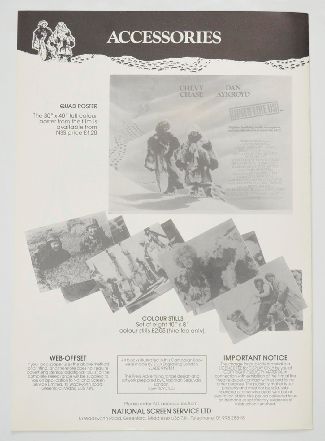 SPIES LIKE US Cinema Exhibitors Campaign Pressbook - BACK