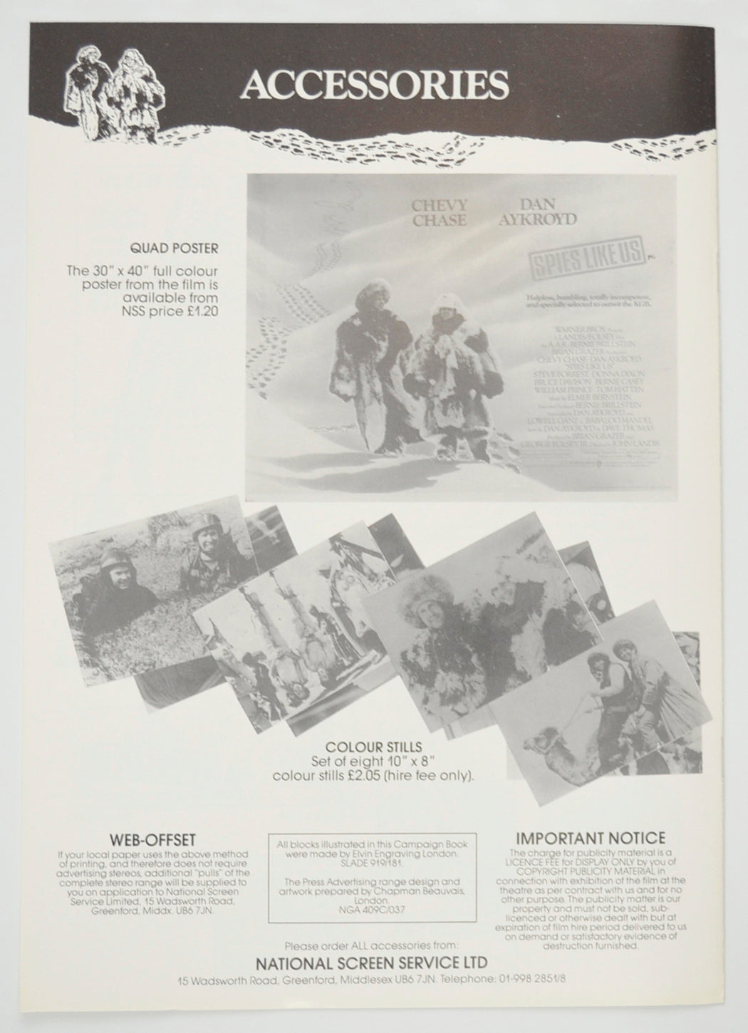 SPIES LIKE US Cinema Exhibitors Campaign Pressbook - BACK