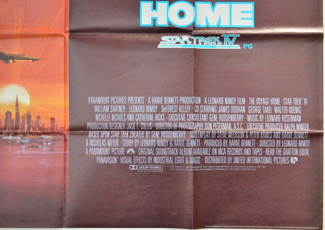 STAR TREK IV - THE VOYAGE HOME (Bottom Right) Cinema Quad Movie Poster