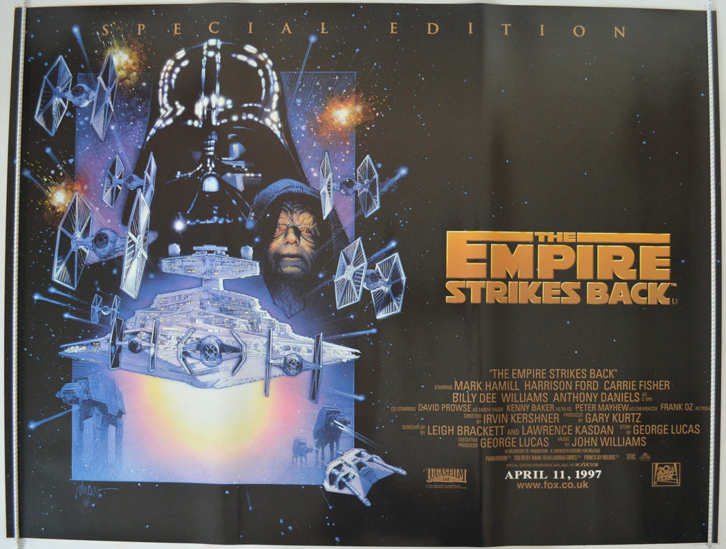Star Wars Episode V : The Empire Strikes Back (1997 Special Edition Quad Poster) Original Quad Poster - Film Poster - Movie Poster