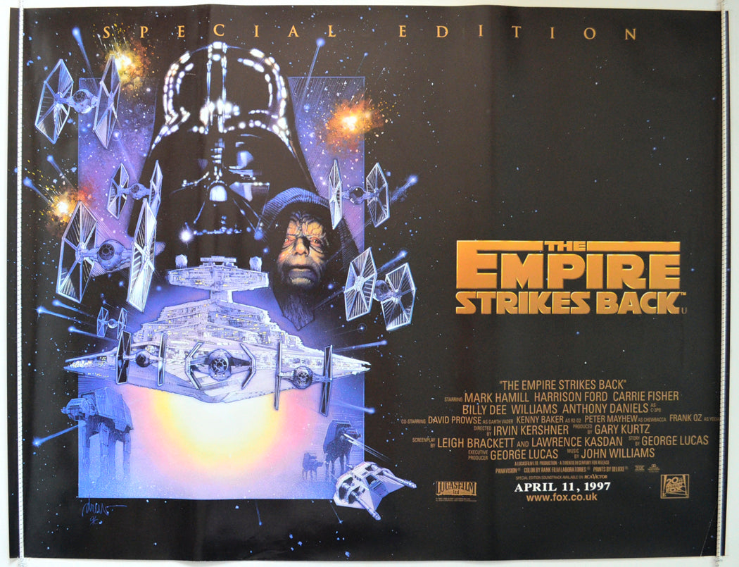 Star Wars Episode V : The Empire Strikes Back Original British Quad Poster - Film Poster - Movie Poster