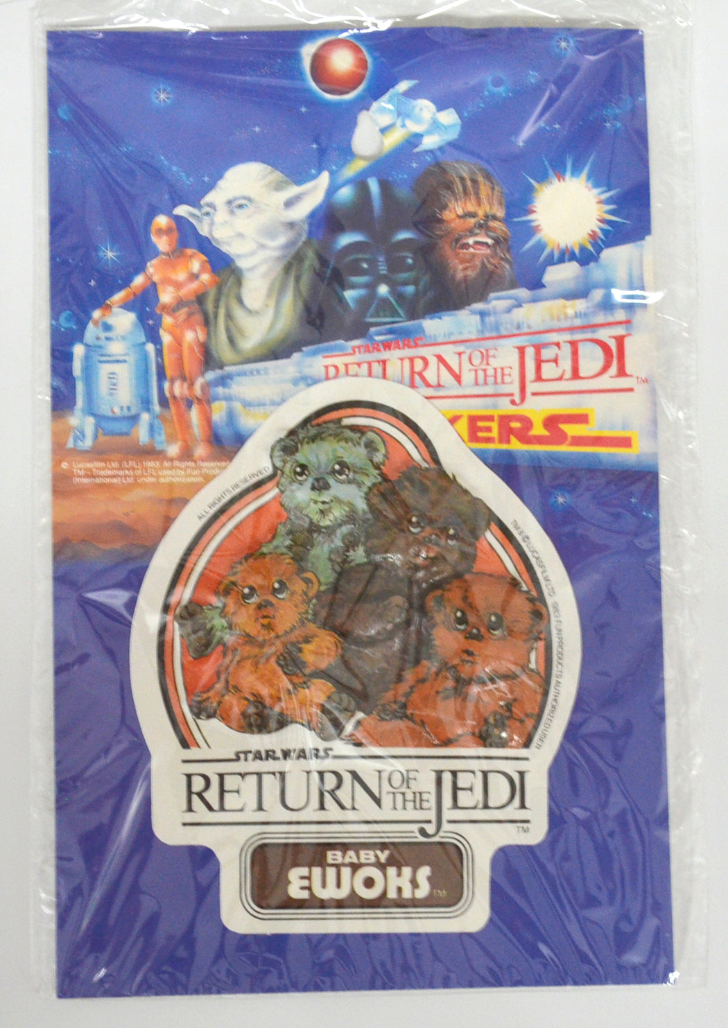 Star Wars : The Return Of The Jedi Fun Products International BABY EWOKS Embossed Sticker Factory Sealed