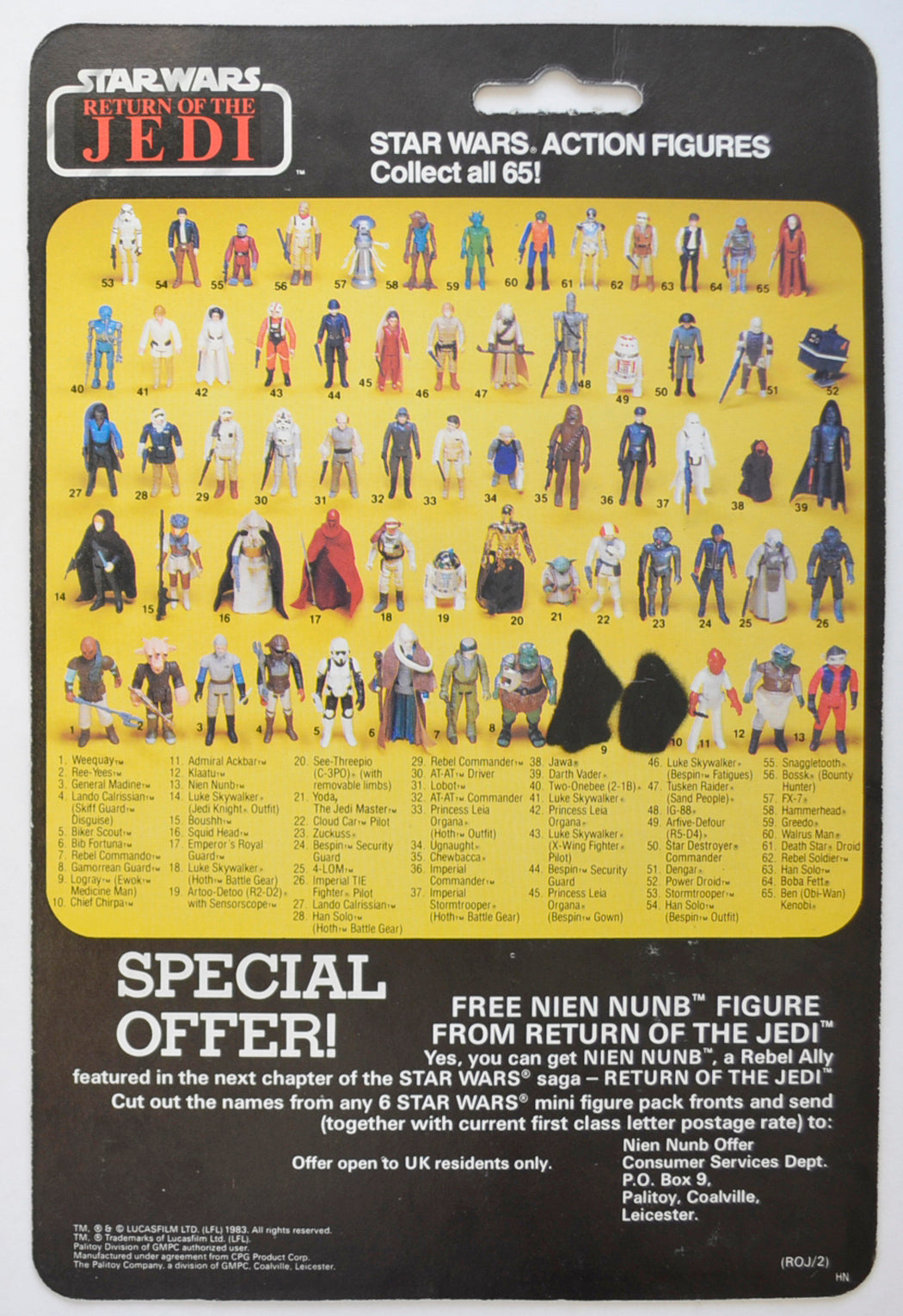 STAR WARS FIGURE – KLAATU (CARD BACK View)