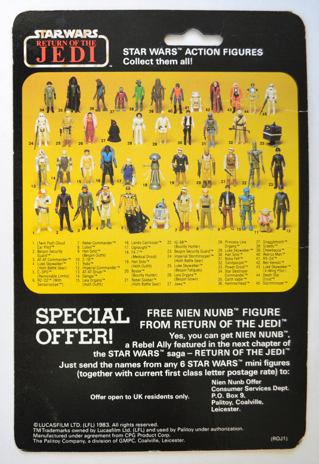 STAR WARS FIGURE – POWER DROID (CARD BACK View)