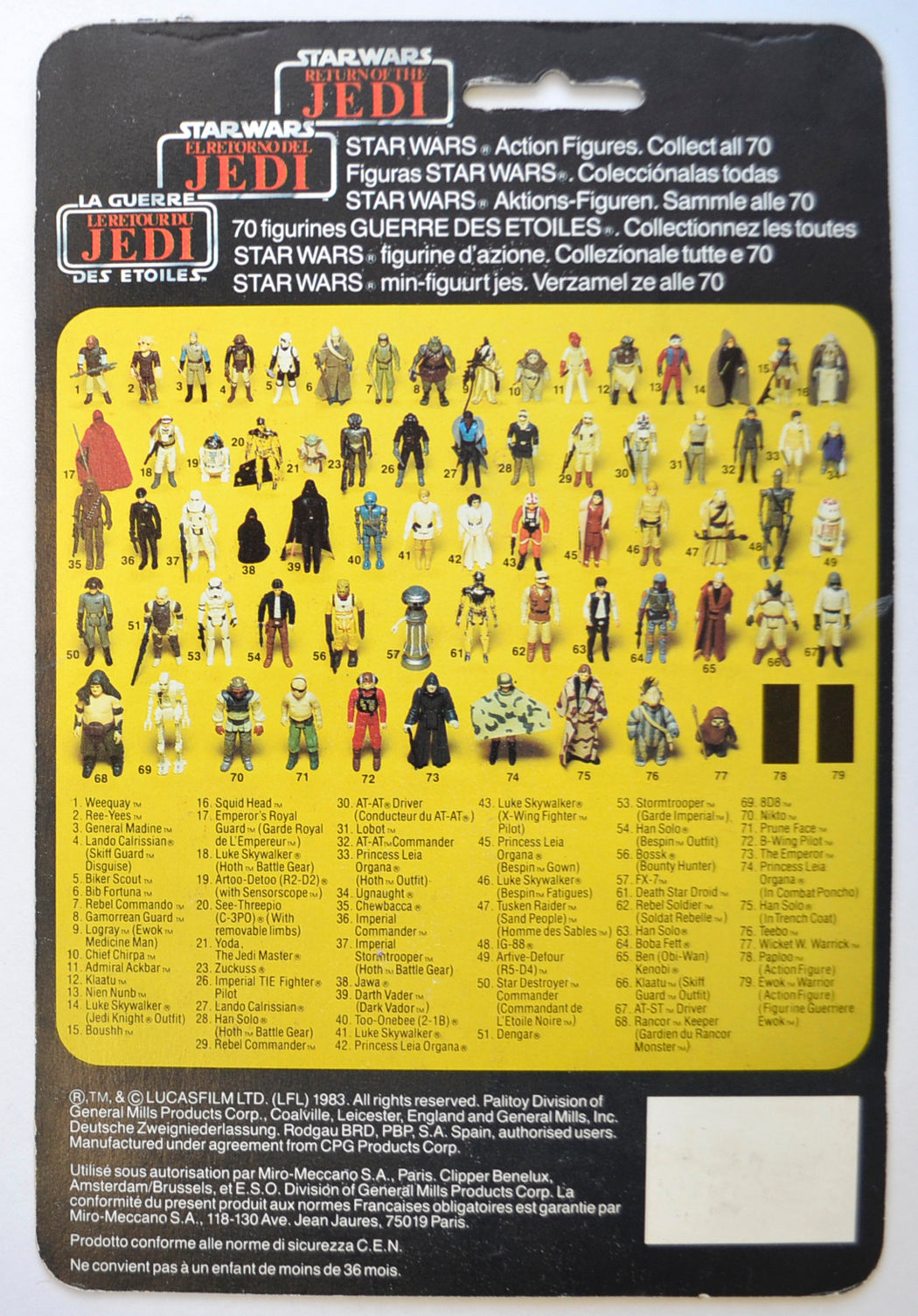STAR WARS FIGURE – UGNAUGHT (CARD BACK View)