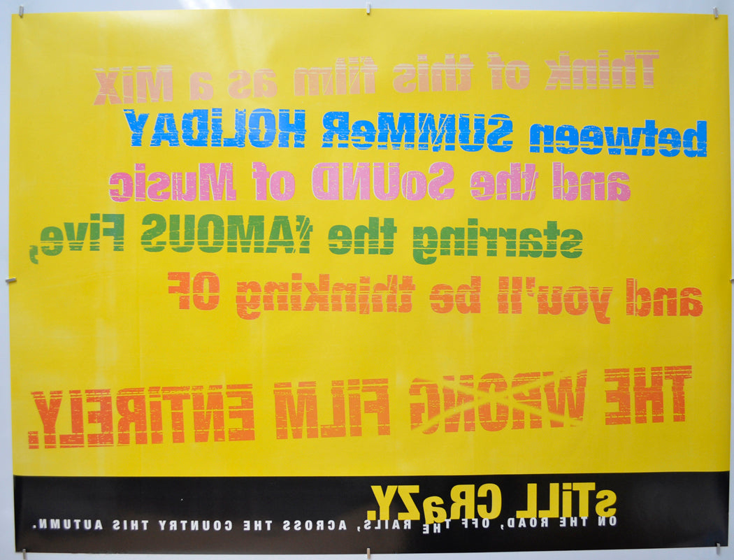 STILL CRAZY (Back) Cinema Quad Movie Poster