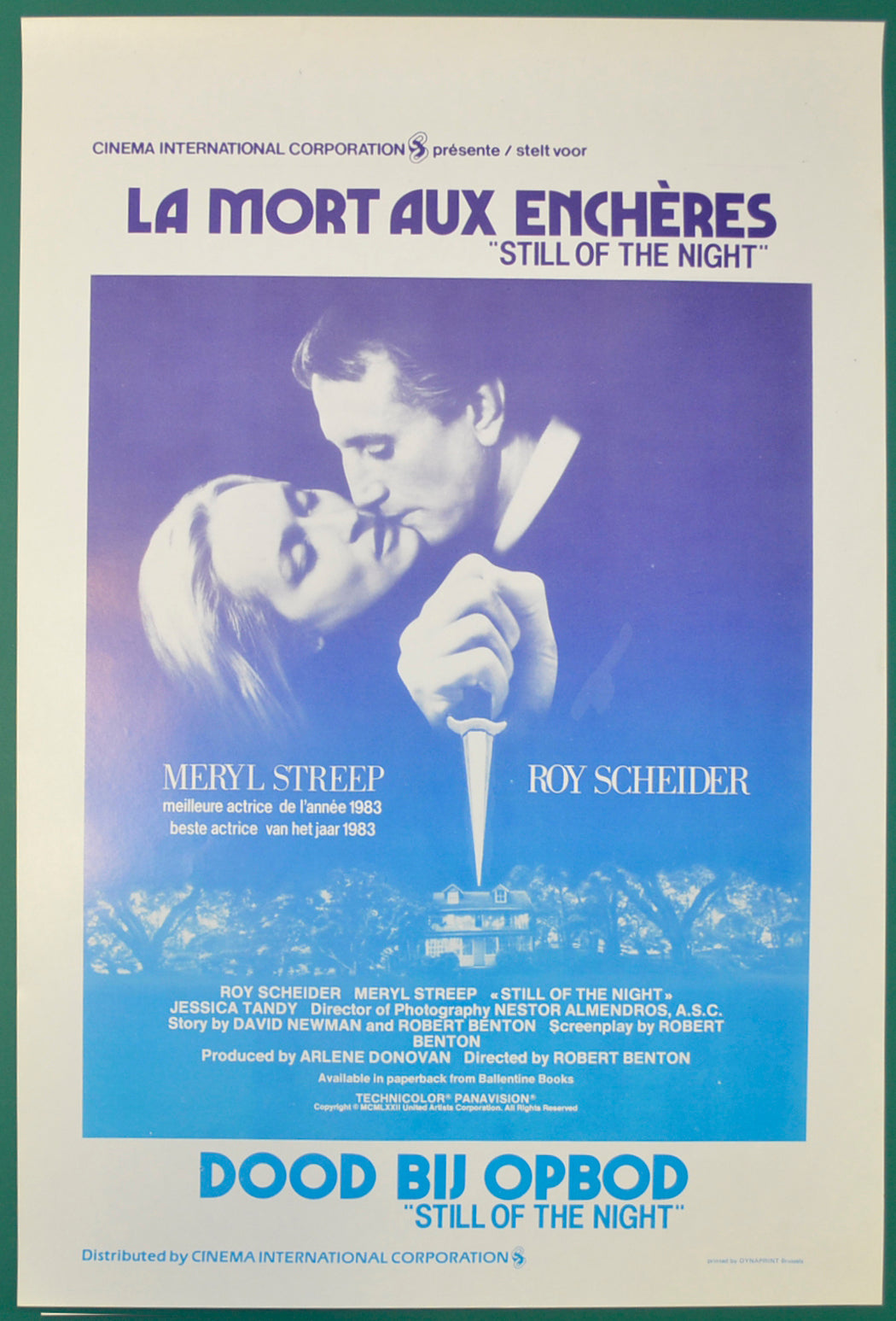 Still Of The Night Original Belgian Poster - Film Poster - Movie Poster