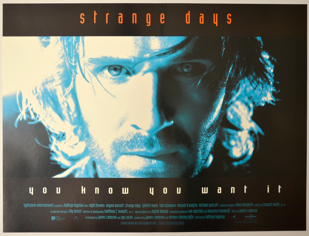 Strange Days (Blue Teaser / Advance Version) Original Mini Quad Poster - Film Poster - Movie Poster