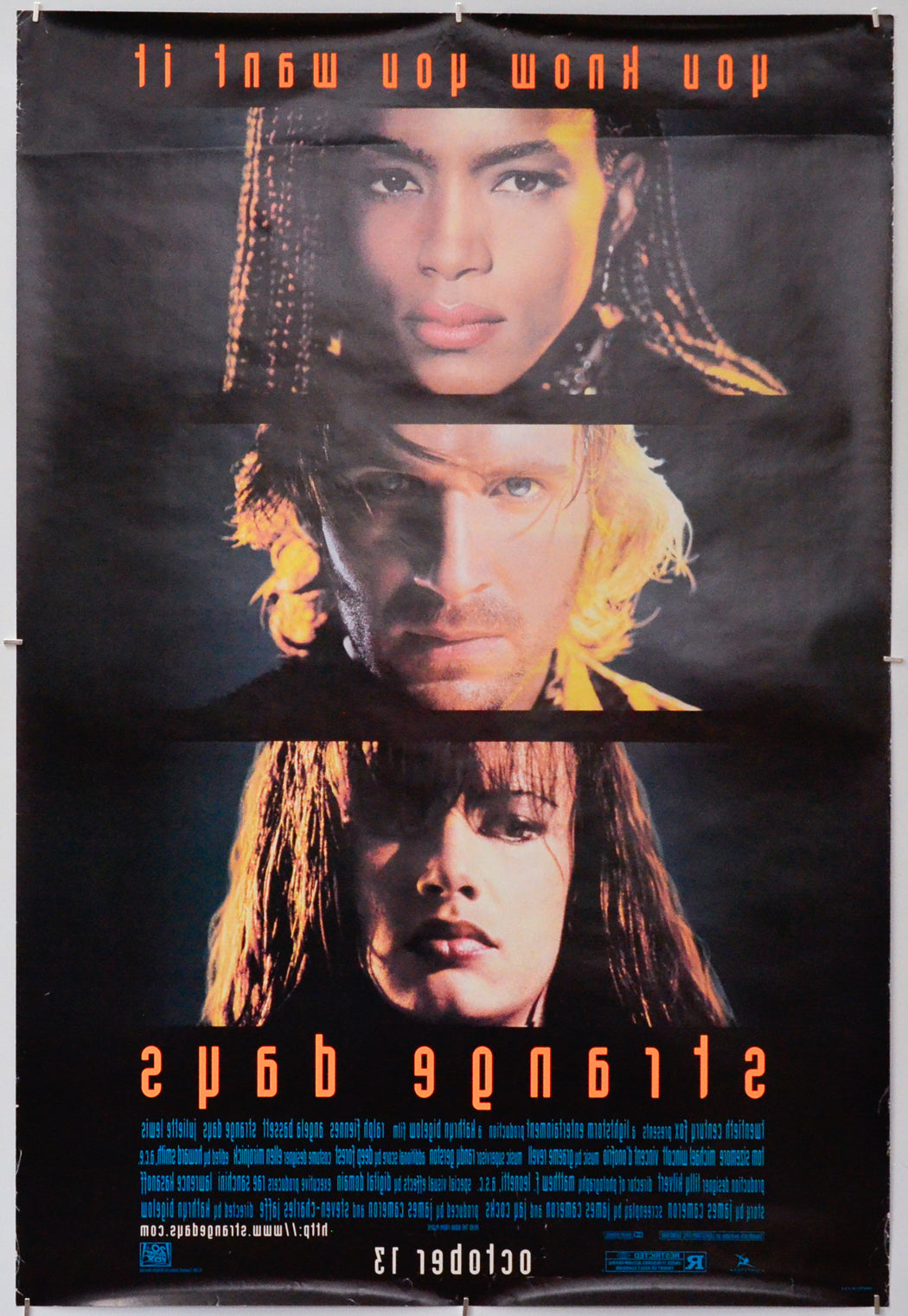 Strange Days (Back) Cinema One Sheet Movie Poster