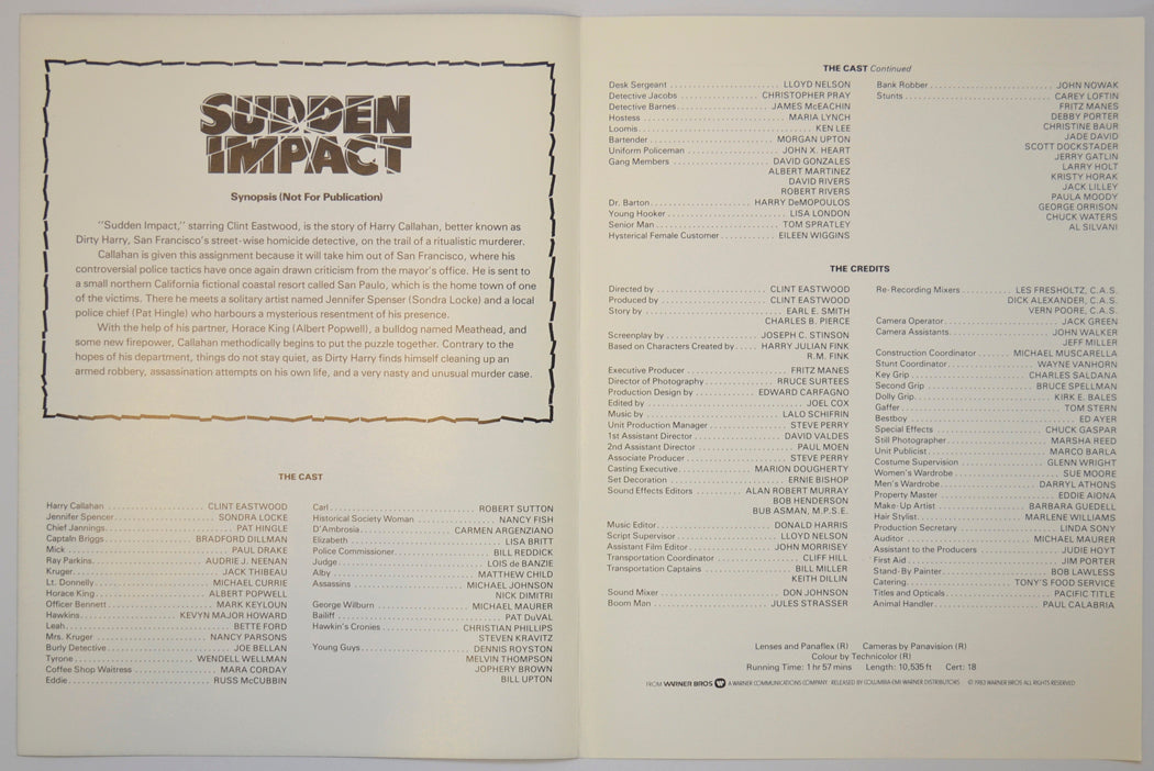 SUDDEN IMPACT Cinema Press Synopsis - INSIDE