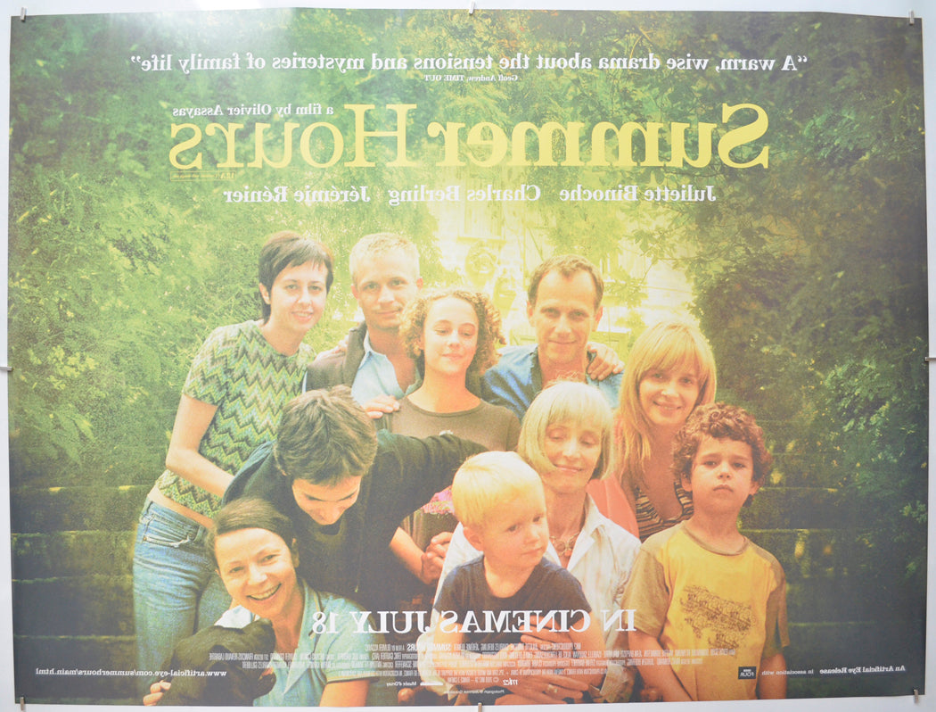 SUMMER HOURS (Back) Cinema Quad Movie Poster