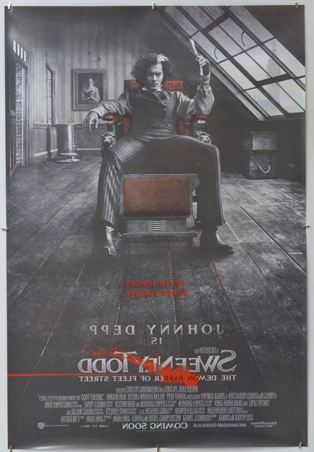 Sweeney Todd - The Demon Barber Of Fleet Street (Back) Cinema One Sheet Movie Poster
