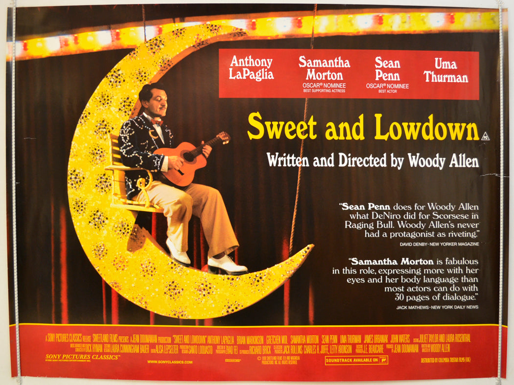 Sweet And Lowdown Original Quad Poster - Film Poster - Movie Poster