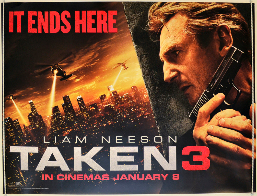 Taken 3 (Teaser / Advance Version) Original Quad Poster - Film Poster - Movie Poster