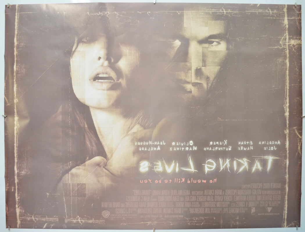 TAKING LIVES (Back) Cinema Quad Movie Poster