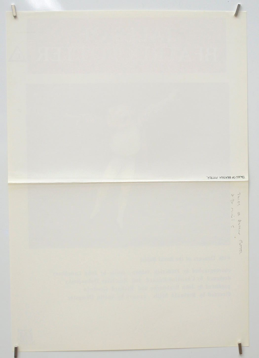 TALES OF BEATRIX POTTER (Back) Cinema Mini Movie Poster