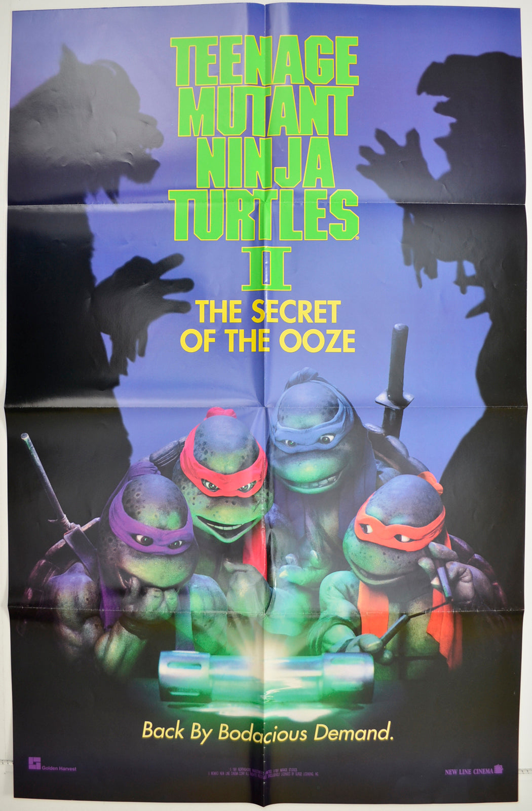Teenage Mutant Ninja Turtles II : The Secret Of The Ooze Original One Sheet Poster - Film Poster - Movie Poster