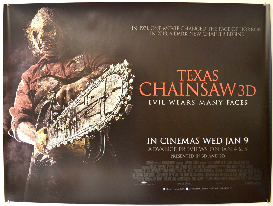 Texas Chainsaw Original Quad Poster - Film Poster - Movie Poster