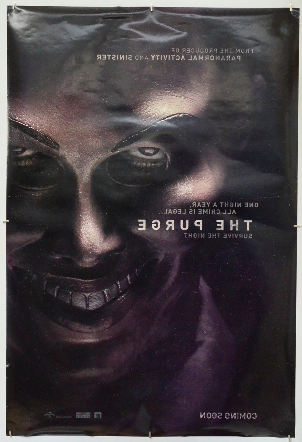 The Purge (Back) Cinema One Sheet Movie Poster