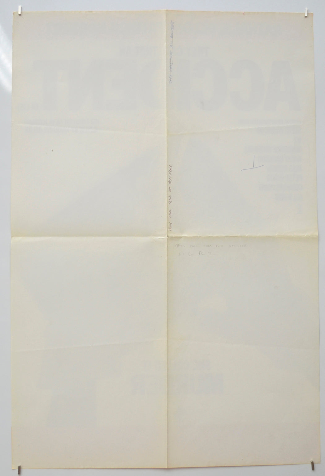 THEY CALL THAT AN ACCIDENT (Back) Cinema Double Crown Movie Poster